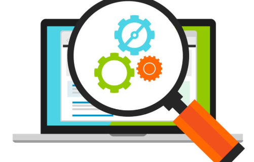 Two people shaking hands in office